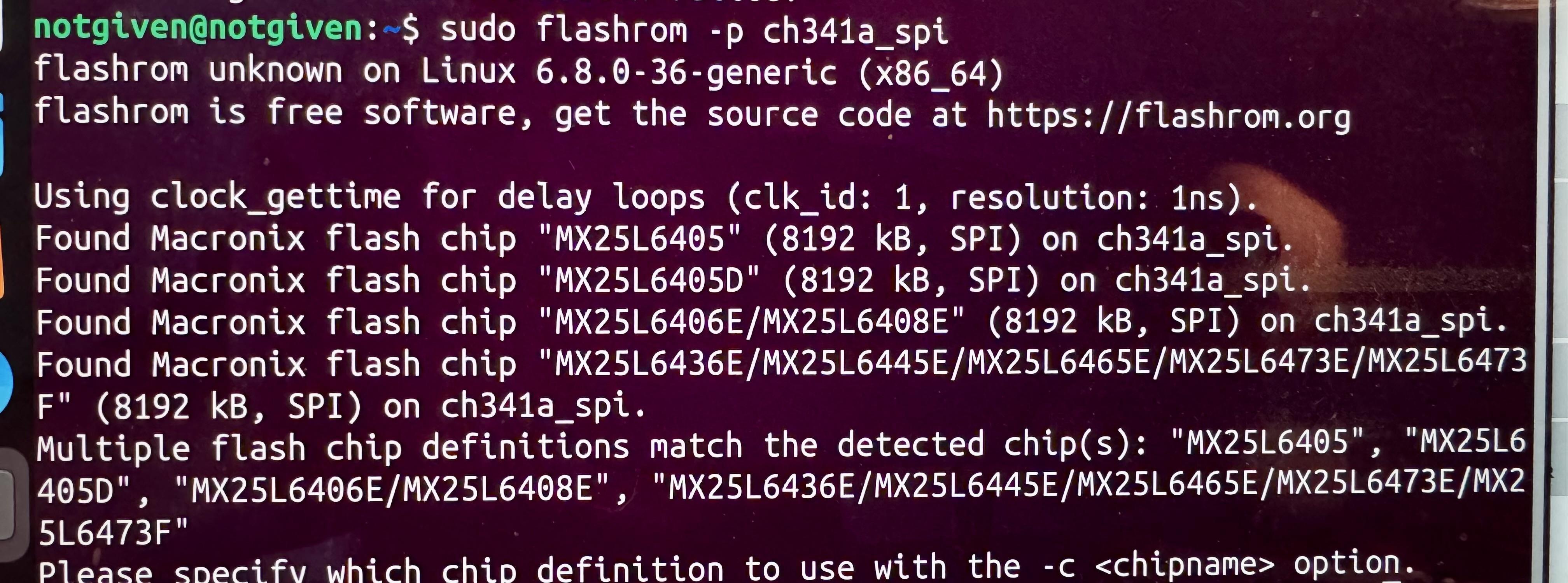 output bottom 8 mb chip